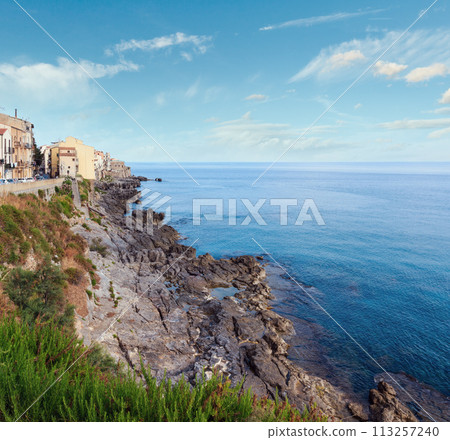 Cefalu coast view Sicily, Italy 113257240