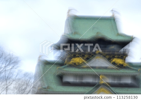 Image of the Nankai Trough mega-earthquake (Osaka Castle Park castle tower) Image of the Nankai Trough mega-earthquake (Osaka Castle Park castle tower) 113258130