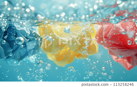 Colorful Umbrellas Submerged in Water Colorful Umbrellas Submerged in Water 113258246