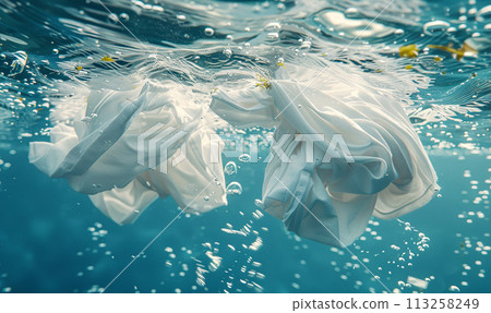 Ethereal Underwater Fabric Dance 113258249