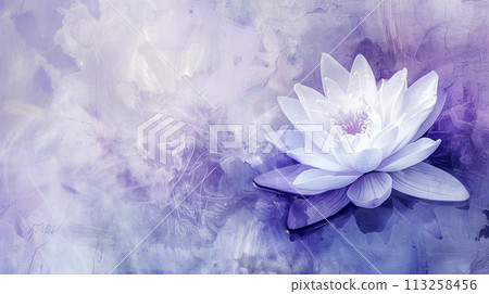 Serene Purple Lotus Flower Artwork 113258456
