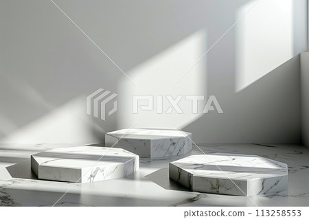 Minimalist Display with Marble Blocks and Vase Minimalist Display with Marble Blocks and Vase 113258553