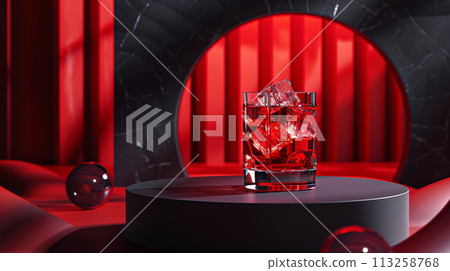 Luxurious Red Drink on Display Luxurious Red Drink on Display 113258768