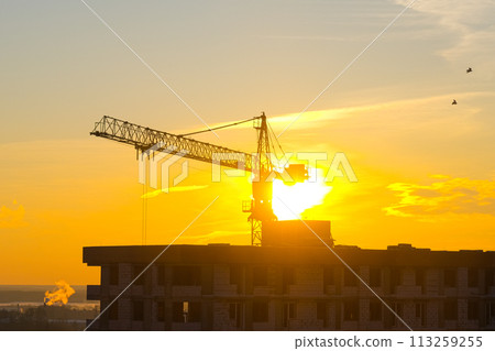 Construction of modern high-rise residential buildings. Timelapse Construction of modern high-rise residential buildings. Timelapse 113259255