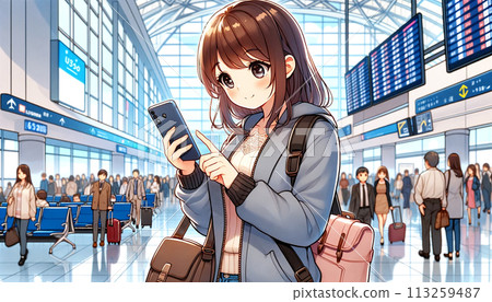操作智能手機的女人 113259487