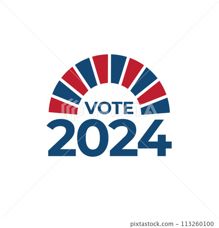 Voting 2024 Icon with Vote, Government, and Patriotic Symbolism and Colors 113260100