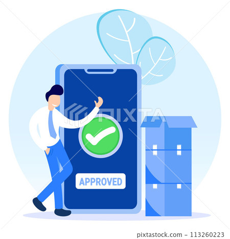 Illustration vector graphic cartoon character of approved 113260223
