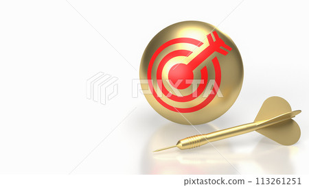 The gold dart and  target ball or Business concept 3d rendering. 113261251