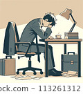 Office worker tired from work 113261312