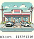 Scenery of a convenience store and cars 113261316