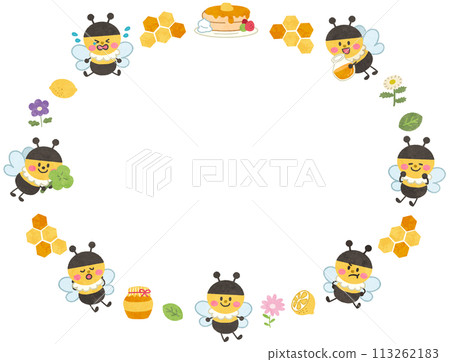 可愛的蜜蜂框架圖 113262183