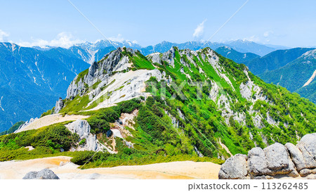 Climbing Mt. Tsubakur in summer (view of Mt. Kitatsubakur from the summit of Mt. Tsubakur) 113262485