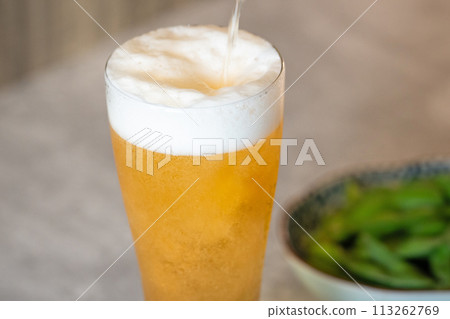 [Dinner drink] Beer and edamame [Snack] 113262769