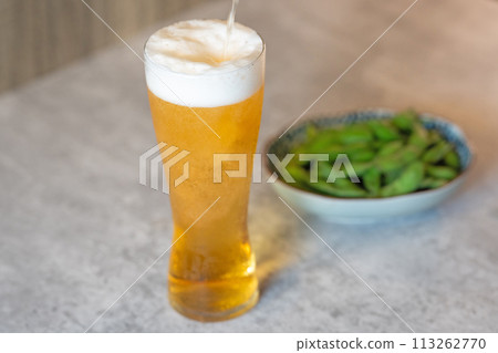 [Dinner drink] Beer and edamame [Snack] 113262770