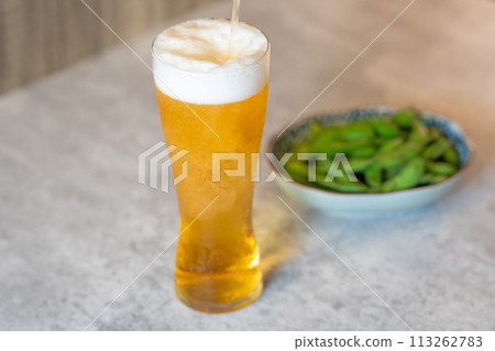 [Dinner drink] Beer and edamame [Snack] 113262783