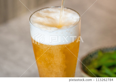 [Dinner drink] Beer and edamame [Snack] 113262784