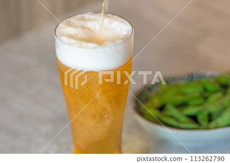 [Dinner drink] Beer and edamame [Snack] 113262790