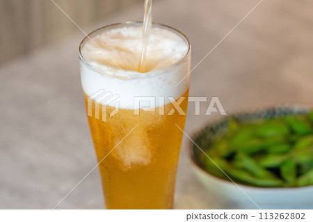 [Dinner drink] Beer and edamame [Snack] 113262802