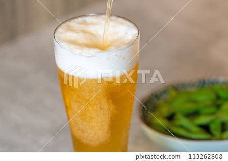 [Dinner drink] Beer and edamame [Snack] 113262808