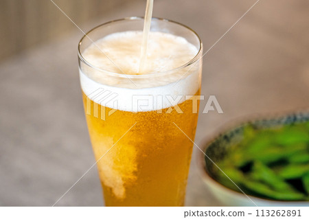 [Dinner drink] Beer and edamame [Snack] 113262891