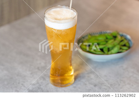 [Dinner drink] Beer and edamame [Snack] 113262902
