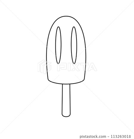 A cartoon drawing of a popsicle with a stick 113263018