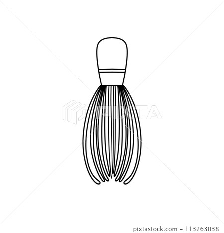 A whisk with a long handle and a black and white background 113263038