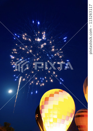 Balloon festival and fireworks 113263117