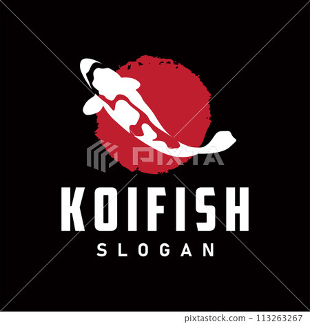 Koi Fish Logo Design, Ornamental Fish Vector, Aquarium Ornament Illustration Brand product Koi Fish Logo Design, Ornamental Fish Vector, Aquarium Ornament Illustration Brand product 113263267