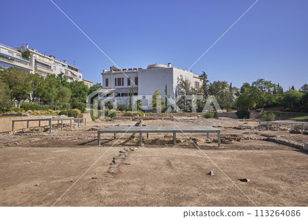 Ancient archeological site of Aristotle Lyceum Lykeion in Athens, capital of Greece 113264086