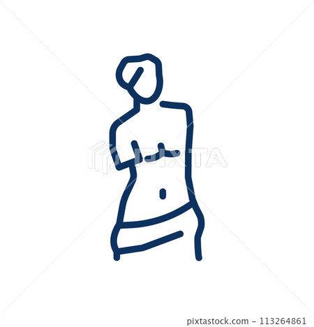 Classical Art Museums Icon. Simple Line Illustration of a Sculpture, Representing Fine Arts, Cultural Heritage, and Museum Galleries. Classical Art Museums Icon. Simple Line Illustration of a Sculpture, Representing Fine Arts, Cultural Heritage, and Museum Galleries. 113264861