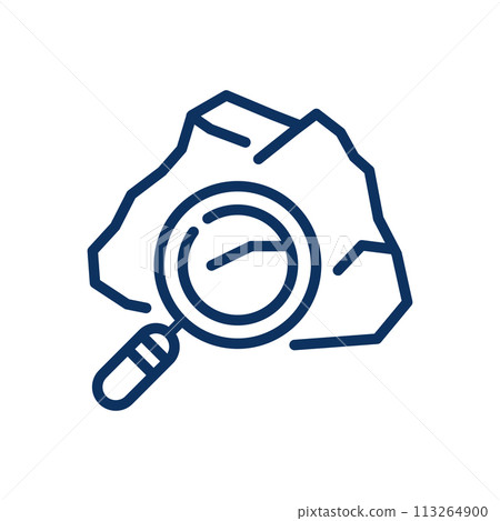 Geological Study Minerals Icon: Thin Line Illustration for  Earth Science and Mineral Identification - Kid's Hobby for Child Development. 113264900