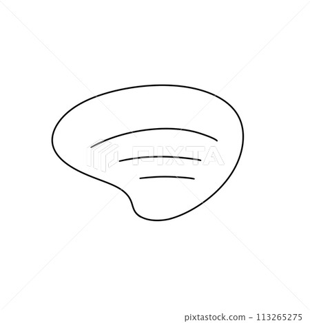 A white circle with a black line on it 113265275