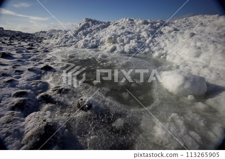 Hokkaido Okhotsk Drift Ice Hills Hokkaido Okhotsk Drift Ice Hills 113265905