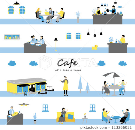 人們享受咖啡館 113266031