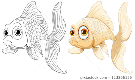 Goldfish Illustration: From Sketch to Color 113266136