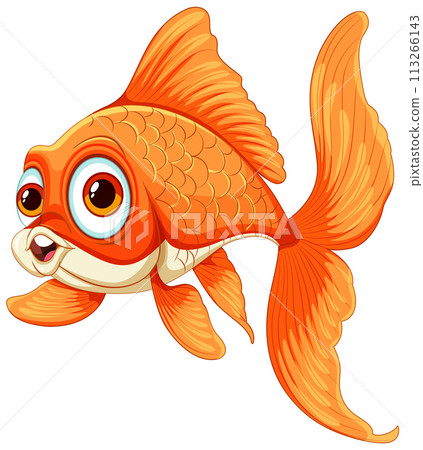 Colorful Cartoon Goldfish Illustration 113266143