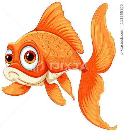Colorful Cartoon Goldfish Illustration 113266166