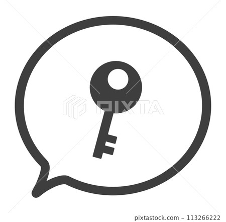 A simple black lock symbol and speech bubble A simple black lock symbol and speech bubble 113266222