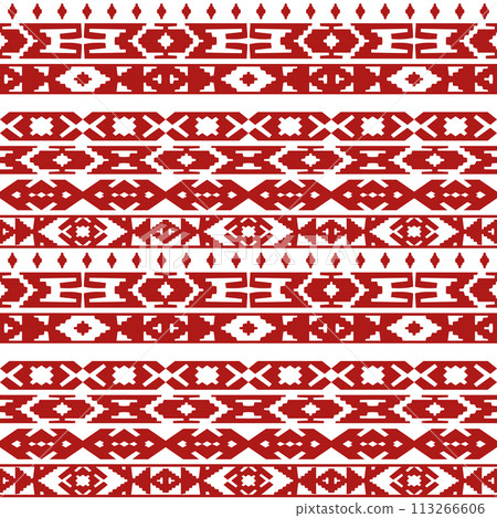 ethnic border seamless pattern, black and white 113266606