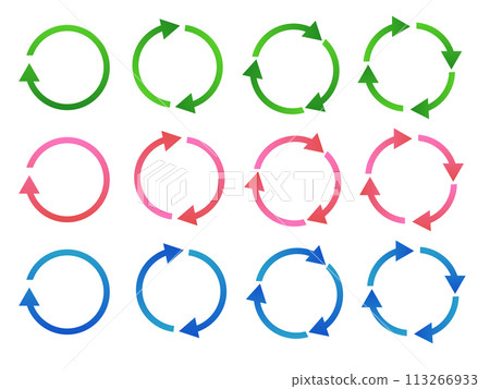 A set of rotating gradient arrows 113266933