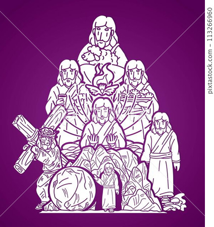 Miracles of Jesus in the Bible Mix Story Cartoon Graphic Vector Miracles of Jesus in the Bible Mix Story Cartoon Graphic Vector 113266960