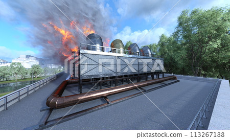 直升機停機坪火災現場 113267188