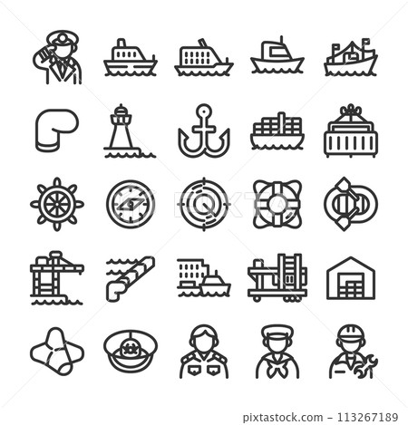 港口船舶航運業圖示集 港口船舶航運業圖示集 113267189