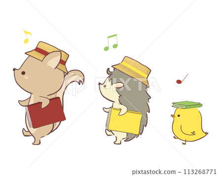 Animals walking with books Animals walking with books 113268771