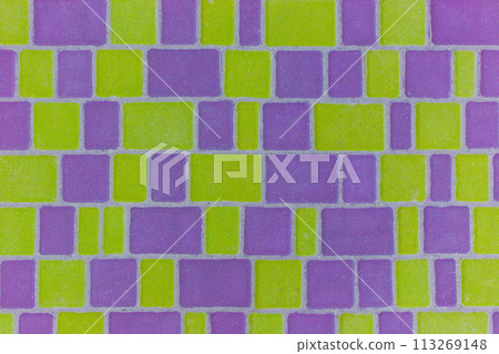 Purple Green Bright Color Pattern Paving Stone Floor Surface Street Road City Texture Background Tile Purple Green Bright Color Pattern Paving Stone Floor Surface Street Road City Texture Background Tile 113269148
