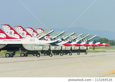 停機坪上的美國空軍雜技團“雷鳥” 113269526