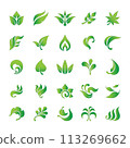 Leaf icons set, Green leaf isolated on white background, EPS10, Don't use transparency. 113269662