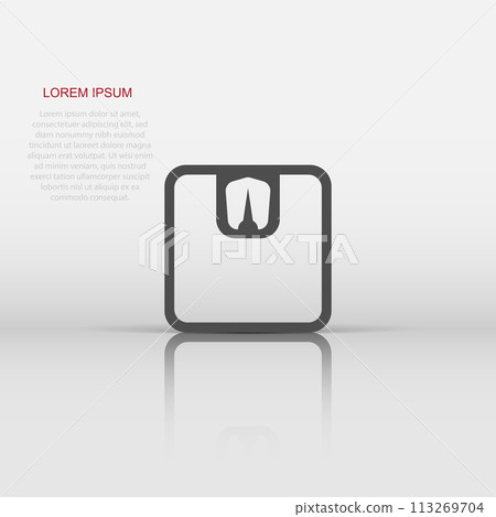 Vector bathroom scale weigher icon in flat style. Weigher sign illustration pictogram. Balance business concept. Vector bathroom scale weigher icon in flat style. Weigher sign illustration pictogram. Balance business concept. 113269704