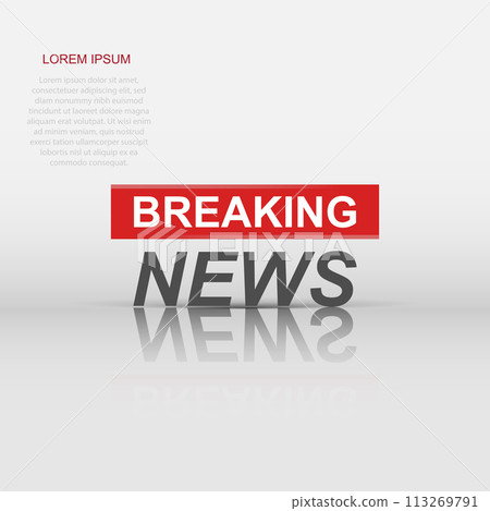 Breaking news vector icon. Communication business concept pictogram background. 113269791